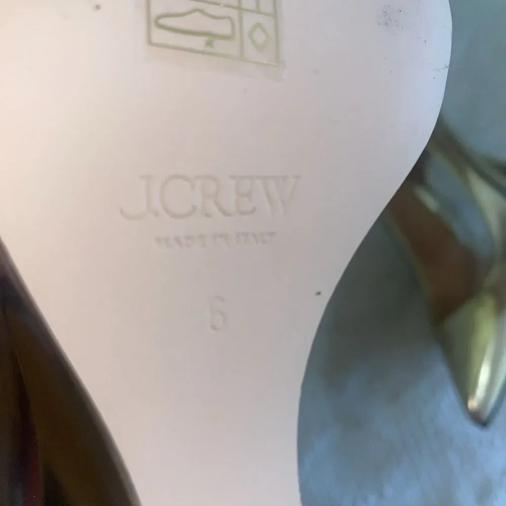 J. Crew Italy Women’s Wedge Heels Size 6 M Gold Metallic Going Out Party Fun
